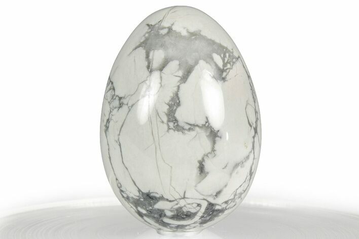 Polished White Magnesite Egg - South Africa #356368